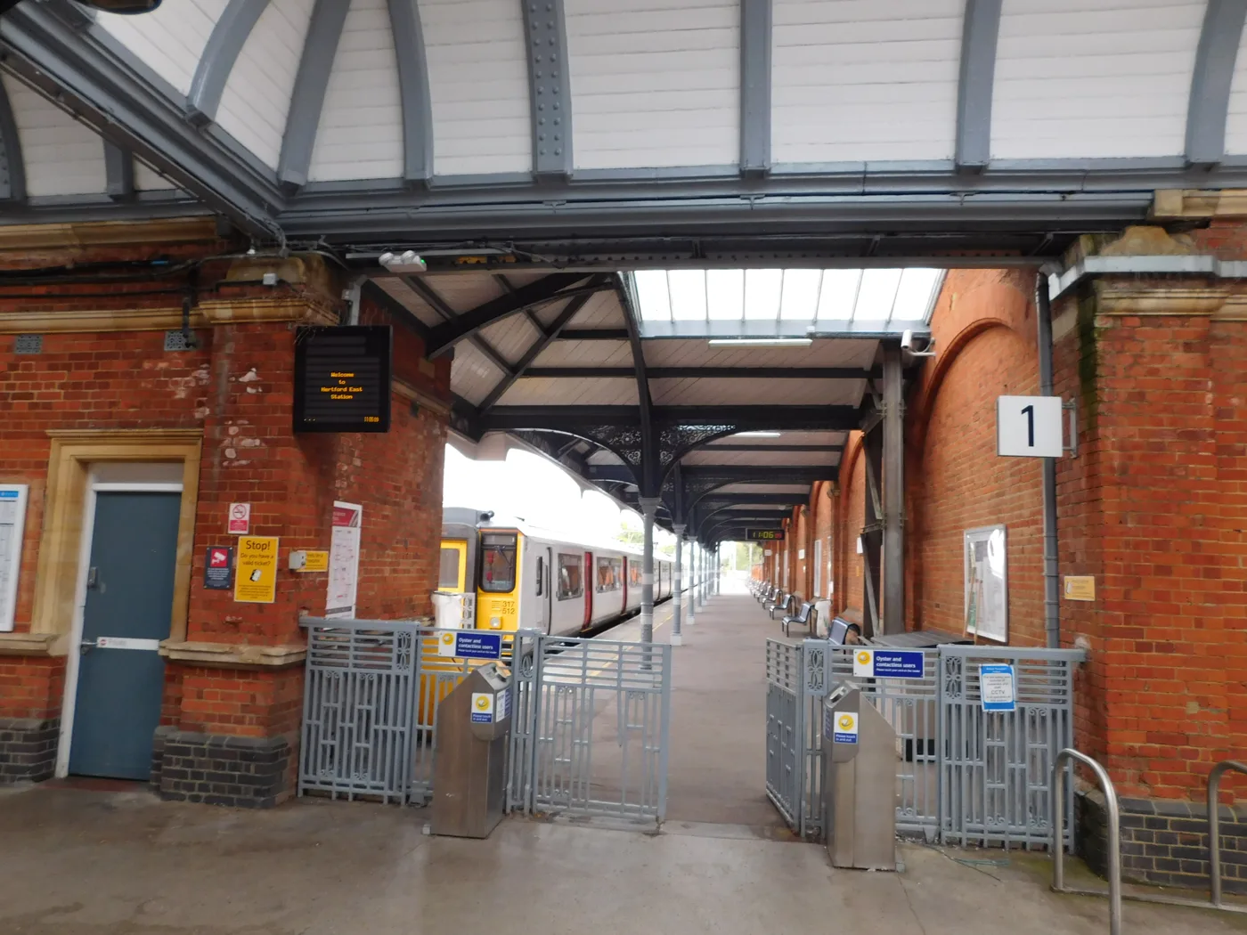 Platform 1 at Hertford East station. One of the two bike hire hubs is to be installed at this station, the other at Ware